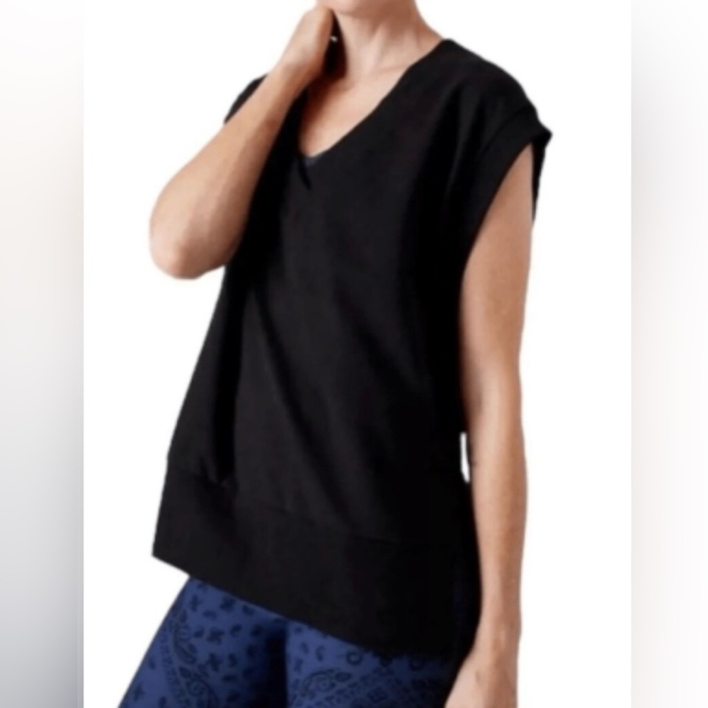 Athleta Black Sleeveless V-Neck Women’s Top, Medium 
NWOT.
